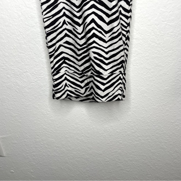 Alfani Linen Blend Zebra Print Pull On Pants Black and White - Picture 3 of 6